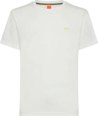 Sun 68 Tops, Heren, Wit, 2Xl, Katoen, Speciaal Geverfd Katoenen T-shirt