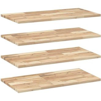 vidaXL Vidaxl - Estantes Flotantes 4 Uds Madera Acacia Sin Tratar 80x40x2 Cm