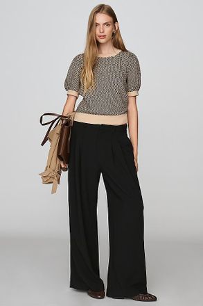 Maeve Cotton Puff-Sleeve Sweatshirt Tee