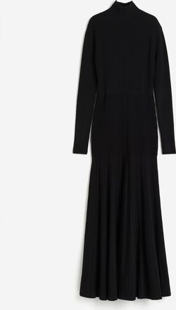 H&M Maxikleid mit Plisseejupe - Schwarz