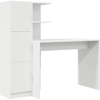 vidaXL Vidaxl - Escritorio Con Almacenamiento 2 Pcs Blanco 102 X 50 X 124 Cm