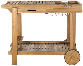 Safavieh Carrito para exteriores de madera de acacia beige