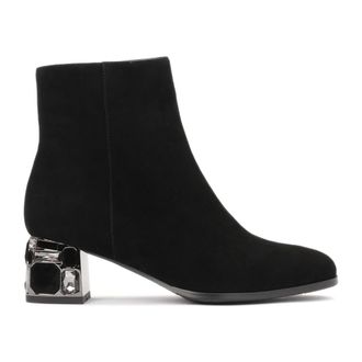 Kazar Schoenen, Dames, Zwart, 36 EU, Su&egrave;de, Chique Su&egrave;de Zirkonia Hak Booties