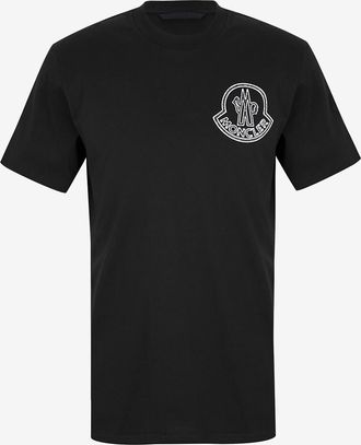 Moncler Kurzarm-T-Shirt mit Print Stamp Logo