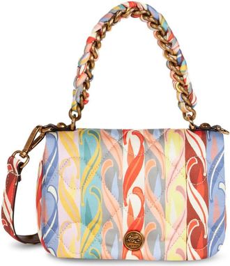 Etro Bond summer-print mini bag - women - Calf Leather/Polyester/Polyester - OS - Blue