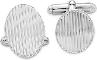 Diamond2Deal Sterling Silver Rhodium-plated Cuff Links