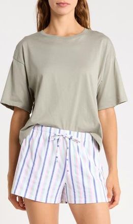 Abound 2-Pack Knit Shorts in Pink Sweet- White Cassie Stp at Nordstrom Rack, Size X-Small