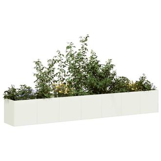 Berkfield Home Planter White 280x40x40 cm Cold-rolled Steel | Size: 280 x 40 x 40 cm