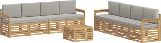 vidaXL Conjunto De Sof&aacute;s De Exterior 9 Uds. Blanco Y Gris Claro Vidaxl