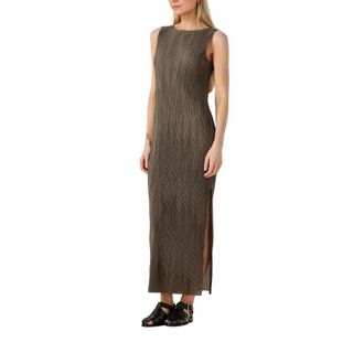 Envii Kleedjes, Dames, Groen, M, Elegante Maxi Jurk in Donkergroen