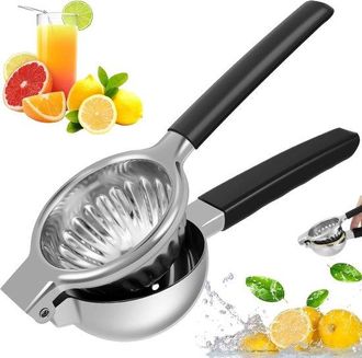 OEM Unidad, Exprimidor De Acero Inoxidable, Exprimidor Con Mango De Silicona, Multifuncional Exprimir, Exprimir Naranjas, Limas Otras Frutas (negro)