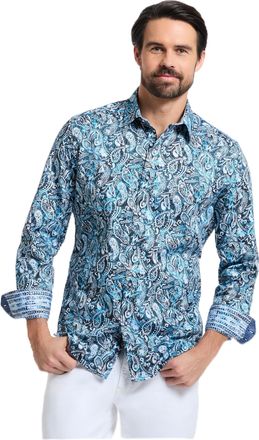 Robert Graham Mens Atwell Long Sleeve Rrr241079cf, Blue, Large