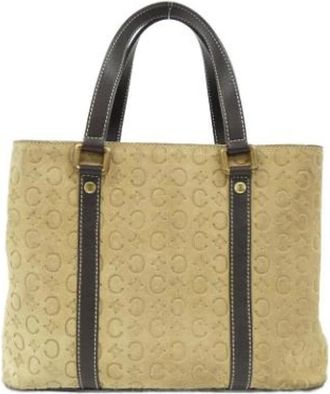 Celine Pre-owned Tote Bags, female, Beige, Size: ONE SIZE Pre-owned Suede celine-bags