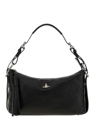Vivienne Westwood Emma Shoulder Bag Black Leather Shoulder Bag