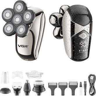 Trade Shop Trade Shop - Rasoio 5in1 Led Elettrico Cordless Usb Ricaricabile Ipx6 Impermeabile Vgr V-320