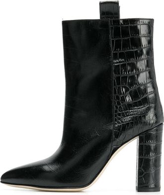 Generic Pointed Toe Slip On Block Heel Ankle Boots for Women, Stylish Evening Dress Heeled Short Boots, Cute Closed Toe Party Fall Boot for Weekend Outing,Bla