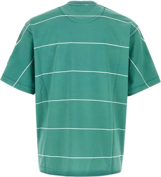 Prada Mens Striped Cotton T-Shirt Brown