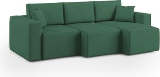Divani.Store Morfeo Sof&aacute; Con Asiento Extra&iacute;ble En Tela Impermeable 245 Cm Verde