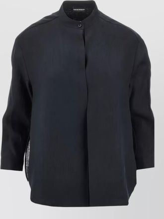 Emporio Armani linen shirt long sleeves embroidered detail