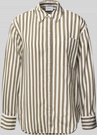 Comma Relaxed Fit Hemdbluse aus Viskose-Mix in Khaki, Gr&ouml;&szlig;e 34