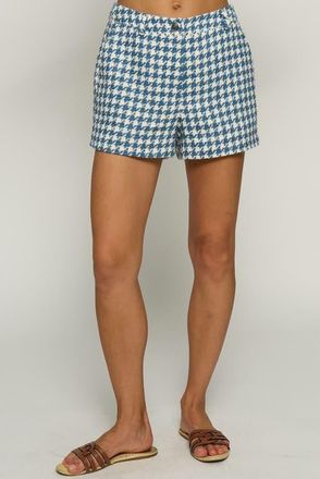 Central Park West Bright Tweed Shorts in Blue at Nordstrom, Size Small
