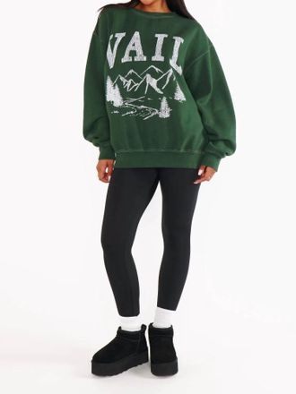 Show me your Mumu Stanley Vail Graphic Sweatshirt In Dark Green