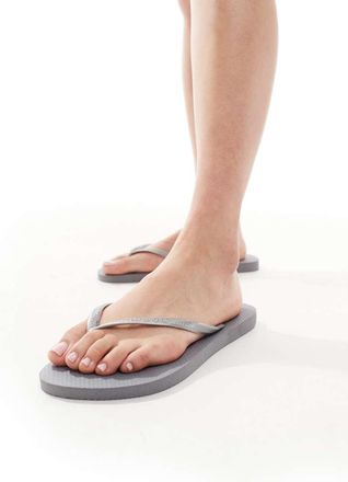 Havaianas slim flip flops in steel gray