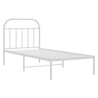 vidaXL Estructura Cama Sin Colch&oacute;n Con Cabecero Metal Blanco 90x200 Cm Vidaxl