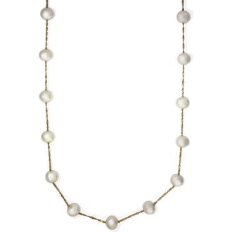 Effy 14K Yellow Gold Freshwater 5.5mm Pearl Necklace in White at Nordstrom Rack