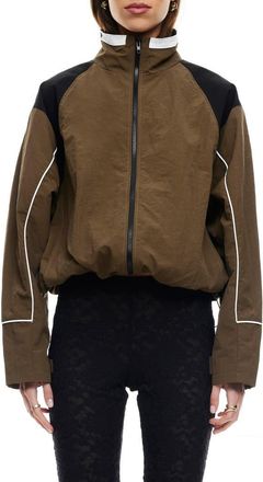 Lioness Shoreline Colorblock Windbreaker Jacket in Safari at Nordstrom, Size Large
