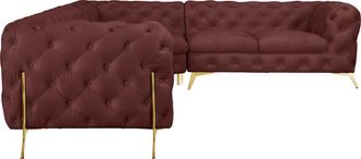 HOME AFFAIRE Chesterfield-Sofa »Amaury L-Form« Chesterfield-Optik, Breite/Tiefe je 262 cm, Fussfarbe wählbar