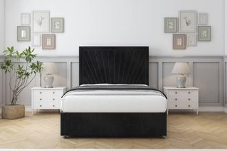 Comfort Beds Kensington Naples Divan Set 2 Drawers-26 Headboard in Black | Size: King