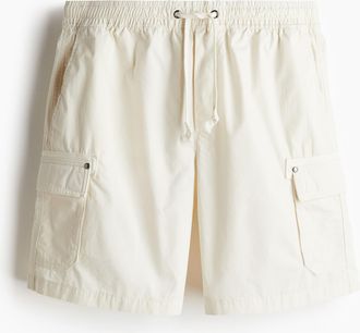 H&M Cargoshorts in Relaxed Fit - Cremefarben