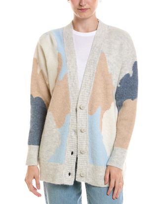 Fort&eacute; Cashmere Lofty Intarsia Alpaca-Blend Cardigan