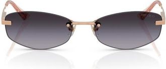 Jimmy Choo London 57mm Oval Sunglasses in Rose Gold 1 at Nordstrom