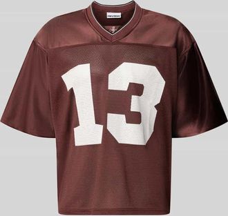 Review T-Shirt in semitransparenter Optik in Schoko, Gr&ouml;&szlig;e XXL