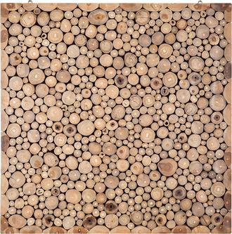 Beliani Beliani - Decoraci&oacute;n De Pared De Madera Clara De Teca Pieza Decorativa Decoraci&oacute;n Del Hogar Twig
