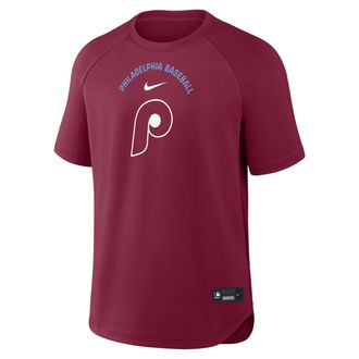 Nike Philadelphia Phillies Authentic Collection Batting Practice Pregame Nike Mens Dri-FIT MLB Top in Red | 04HG03AQPP-BQH