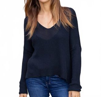 Wooden Ships Everyday Rib V Mercer Sweater In Night Navy
