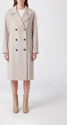 Max Mara S Max Mara Cappotto lungo doppiopetto in lana vergine con collo a rever