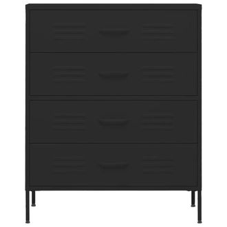 Berkfield Home Durable Chest of Drawers Black 80x35x101.5 cm Steel