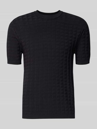 A|X Armani Exchange Strickshirt aus Viskose-Mix mit Strukturmuster in Marine, Gr&ouml;&szlig;e XXL