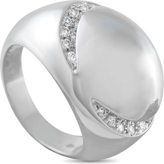 Bulgari 18K White Gold Diamond Dome Ring BV16-040826