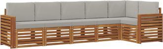 vidaXL Conjunto De Sof&aacute;s De Exterior 6 Uds. Gris Natural Y Claro Vidaxl