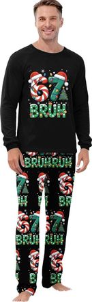 Generic 67 Meme Mens Pyjamas Set Boys Girls Matching Christmas Pjs for Family Six Seven Number 6 7 Long Sleeve Tops and Pants 2 Piece Outfit Pajamas for Women