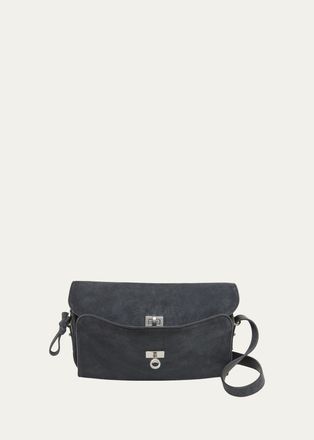 Balenciaga Waxed Suede Shoulder Bag