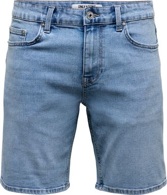 Only & Sons Shorts ONLY & SONS ONSWEFT BOX PIM DNM SHORTS VD, Herren, Gr. XL, N-Gr, light blau denim, Web, Obermaterial: 50% Baumwolle, 30% Polyester, 18% Viskose