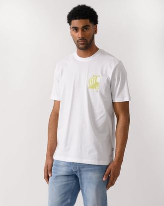 Boss Orange by Hugo Boss Mens Te Board T-Shirt in White Cotton - Size X-Large