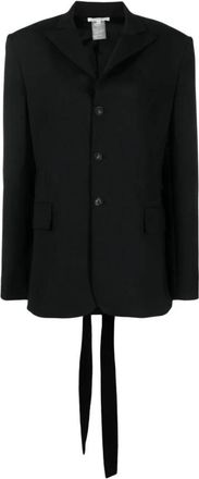 Nensi Dojaka Zwarte getailleerde jas - Dames - Blazers - Zwart - S - Leer - Jassen