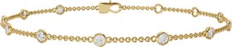 Diamond2Deal 14K Gold 0.5ct Round Lab Grown Diamond Station Bracelet 7
